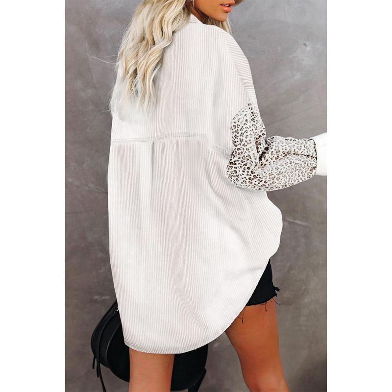 Nouvelle Chemise Imprimé Léopard Automne Hiver pour Femmes Veste Décontractée à Revers