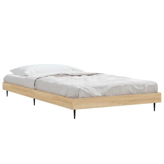 VidaXL Bed Frames Sonoma Oak 90x200 Cm Engineered Wood 832272