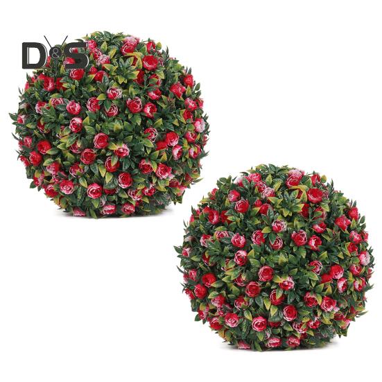 

1/2 шт. 20/25 см штучний самшитовий топіарний м яч, стійкий до ультрафіолетового випромінювання, стійкий до погодних умов, висячий штучний квітковий зелений шар, сфера, відкритий сад, ганок, патіо, підроблений самшит 20cm 2pcs