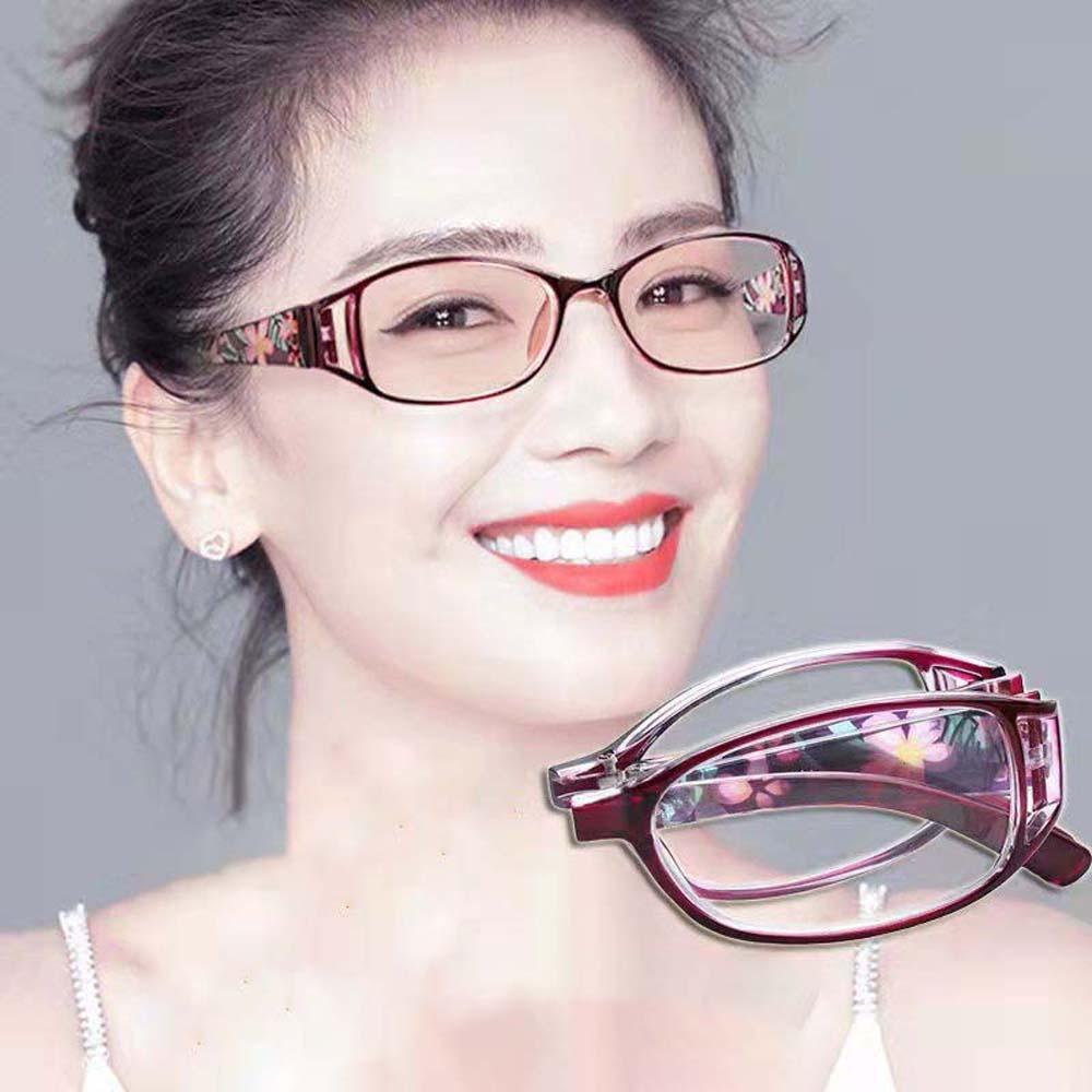 Flower Printed Elderly Reading Eyewear PC Anti Blu-ray Eyewear Folding Presbyopic Glasses Men