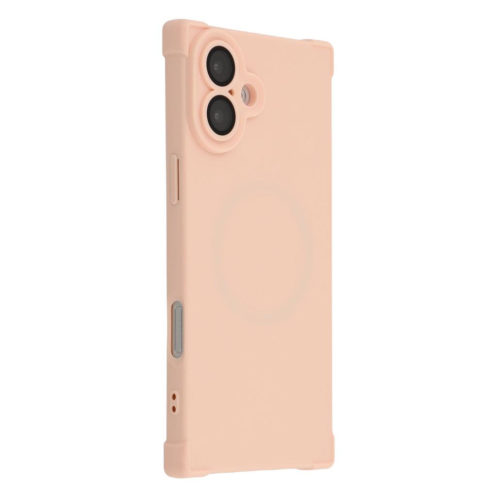 For iPhone 16 Case Compatible with MagSafe Straight Edge TPU Phone Cover with Camera Lens Protector