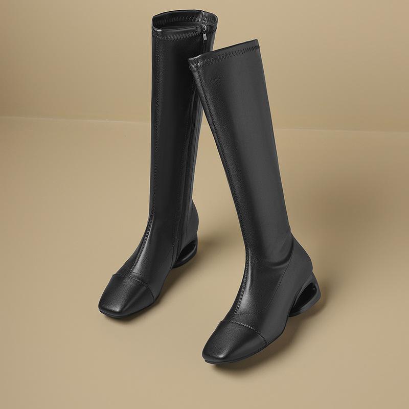 Mode 2025 Neuheiten Damen Kniehohe Stiefel Sexy Slim Oberschenkelhohe Stiefel Mode Damen Ritterstiefel Luxus Hoher Schaft Lederstiefel Botas