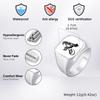 Engrave Custom A-Z Initial Picture Rings for Men, Stainless Steel Male Signet Ring, High Polished Finger Jewelry Gift Father Day