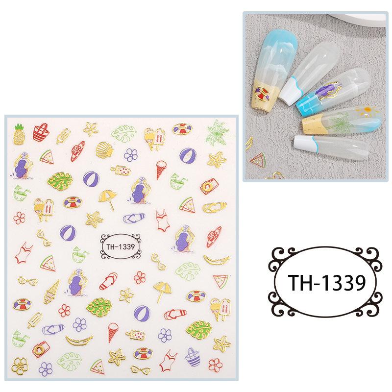New Year Nail Art Stickers Bronzing Year of the Dragon Chinese Style Mahjong Cartoon Nail Stickers Decoration