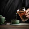 1 Pcs Celadon Carved Coaster Lotus Leaf Ceramic Cup Holder Chinese Style Natural Casual Antique Kung Fu Tea Set Saucer Teaware