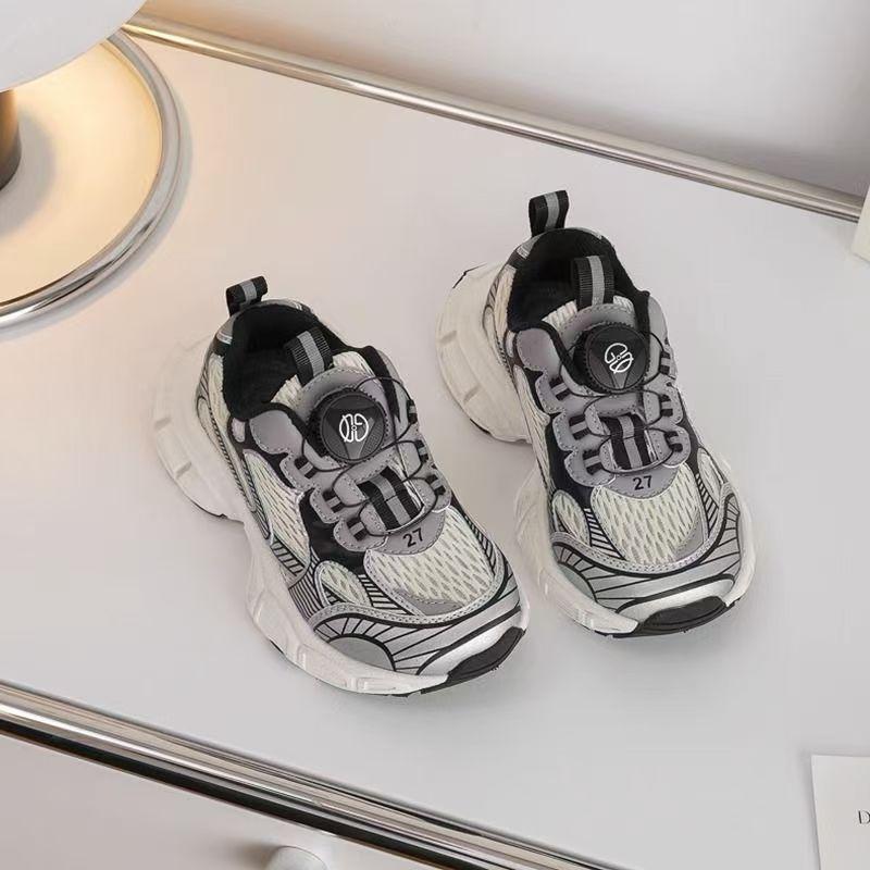 

2025 children s spring new Korean version of rotating buckle boys sports shoes girls running shoes mesh breathable dad shoes 26