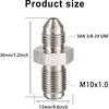 3AN Male to M10x1.0 Male Inverted Flare Stainless Steel Brake Adapter Fitting Connector(4pcs)