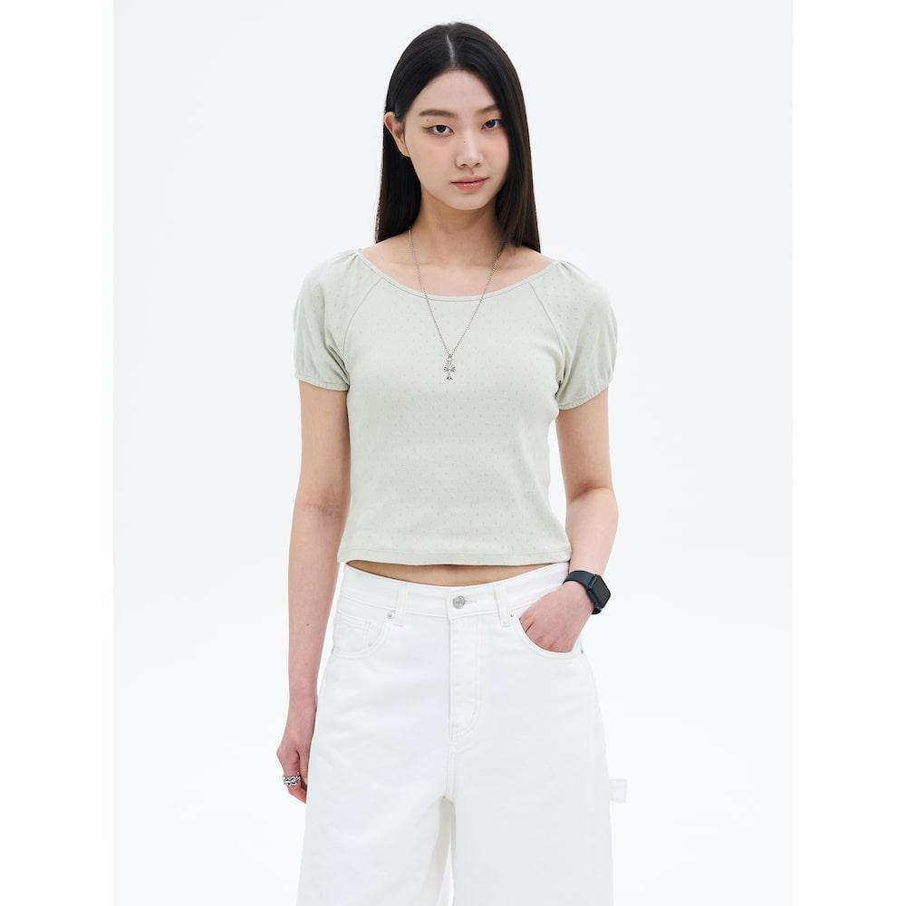 8Seconds Eyelet Semi-Crop Short Sleeve T-Shirt Olive Green Olive/S
