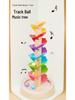 Montessori Rainbow Ball Track Tree: Rotating Leaf Stacker & Musical Wooden Puzzle Toy.