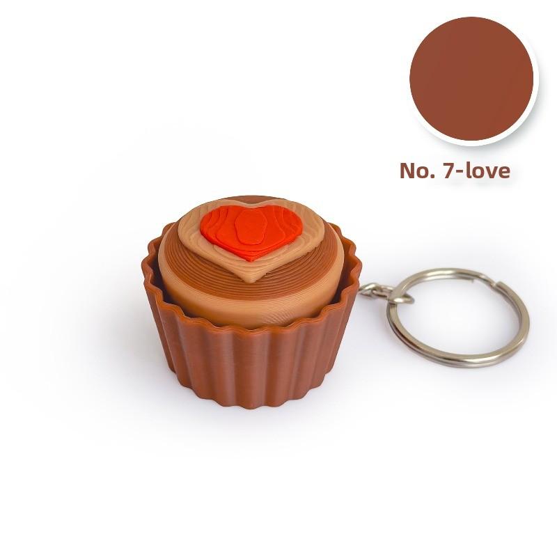 Printed Simulation Dessert Cute Buttons, Decompression Pendant, Pressing Keychain, Creative Keyboard, Click Sound, Decompression.