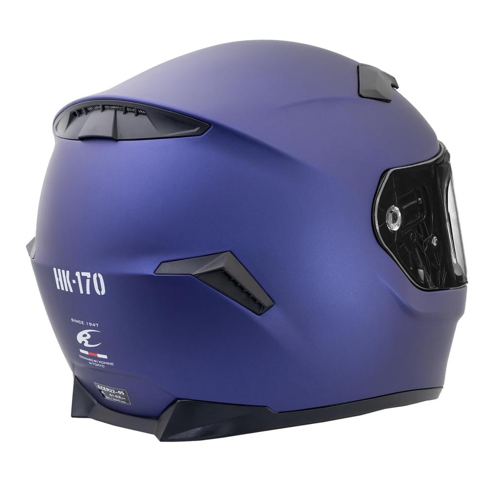 KOMINE FL Full Face Motorcycle Mat Metal XL HK-170 Helmet, Blue,