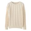 A Thickened Autumn and Winter Knitted Sweater with Jacquard Solid Color Round Neck, Paired with A Warm Base Layer Top