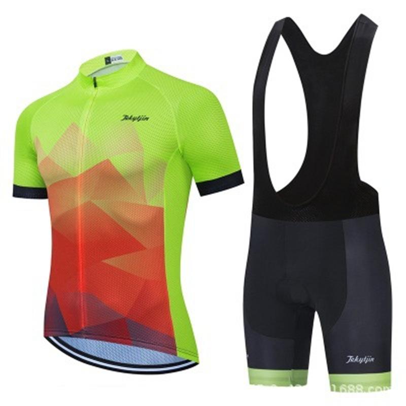 Summer Cycling Wear Short-sleeve Cycling Men's and Women's Quick-dry Breathable Mountain Bikes Silicone Short Shirts, Shorts, and Straps