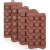 4-Form Silicone Mold, Diverse Styles, Brown, 22.5x10.5x5cm, Baking Mold, Heat-Resistant Silicone, Non-Stick, Reusable
