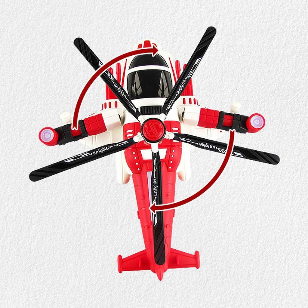 Electric Helicopter, Armed Fighter Toy, Universal Wheel Helicopter 360 Rotation with Lights and Music