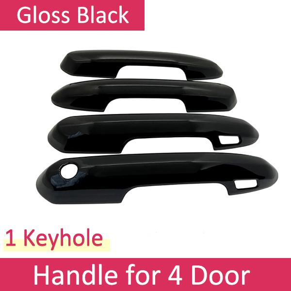For Volkswagen VW Polo AW BZ MK6 2017~ Gloss Black Carbon Fiber Chrome Smart Door Handle Cover Exterior Accessories Stickers