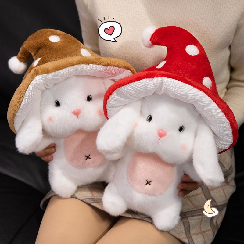 Easter Bunny Soft Stuffed Plush Playthings Mushroom Hats Rabbit Lovely Dolls Stuffed Plushies Happy Easter Day Party Gifts Ideal For Girls