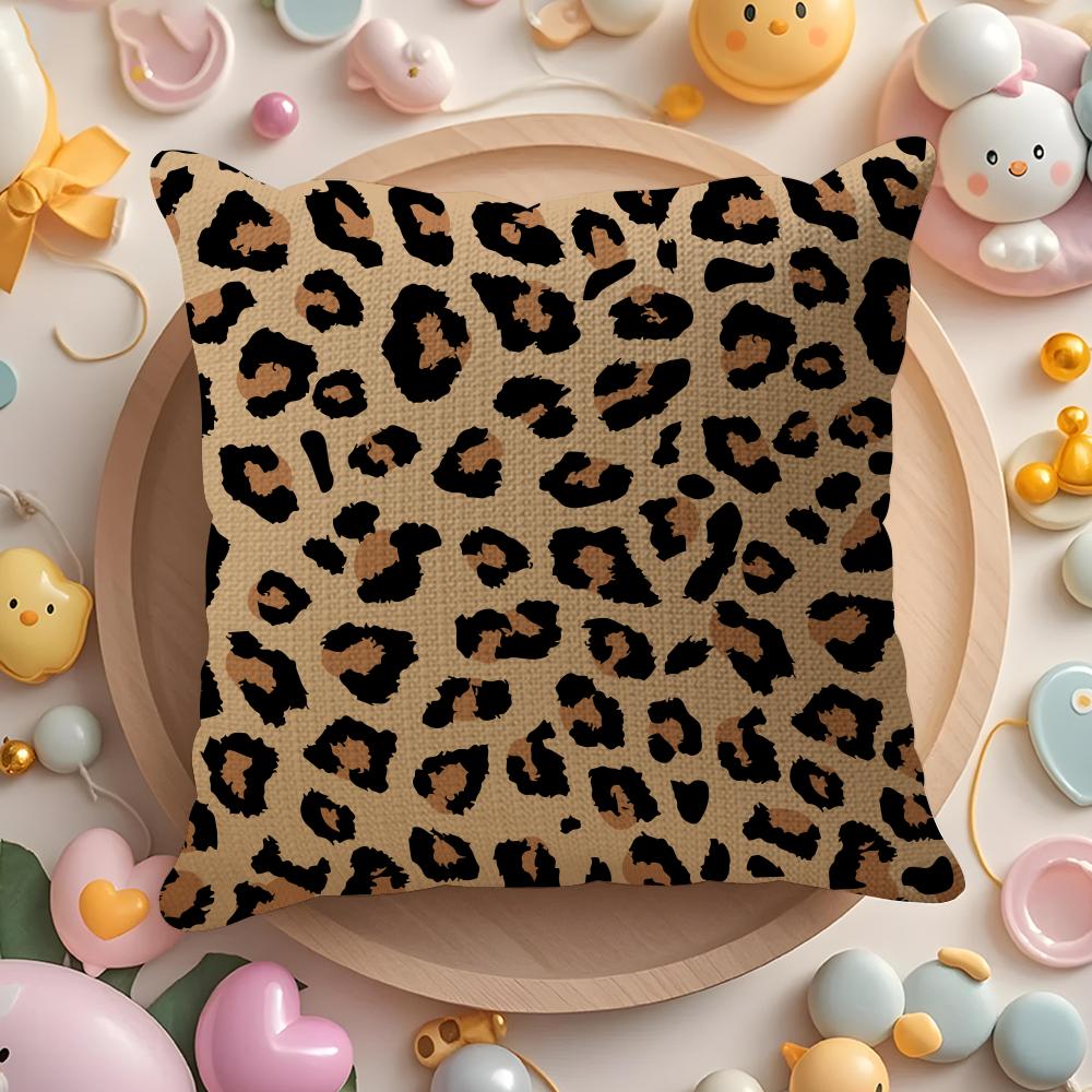 Classic Leopard Print Pattern Pillow Case Sofa Living Room Bedroom Headboard Backrest Cushion Square Cushion
