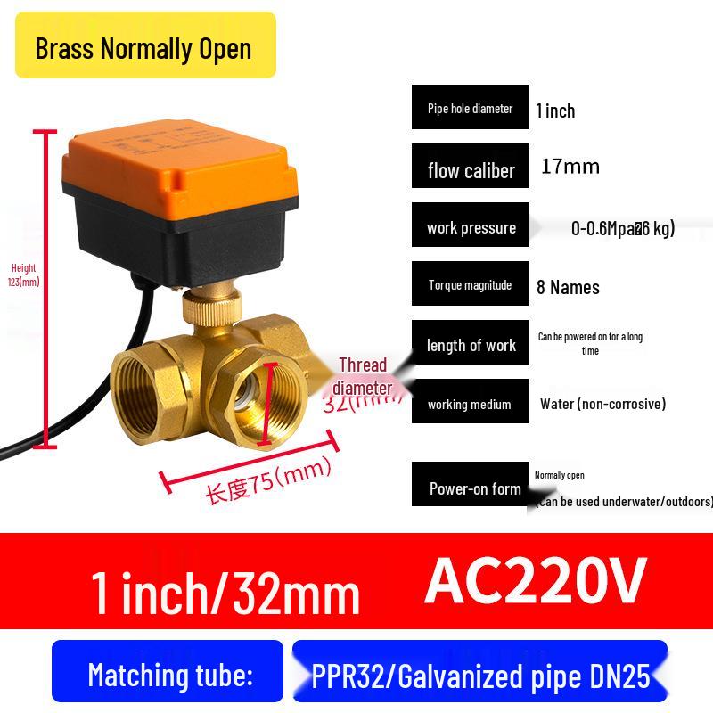 Mini Electric Ball Valve: Two-Way Threaded, Underwater & Waterproof, 220V/24V/12V