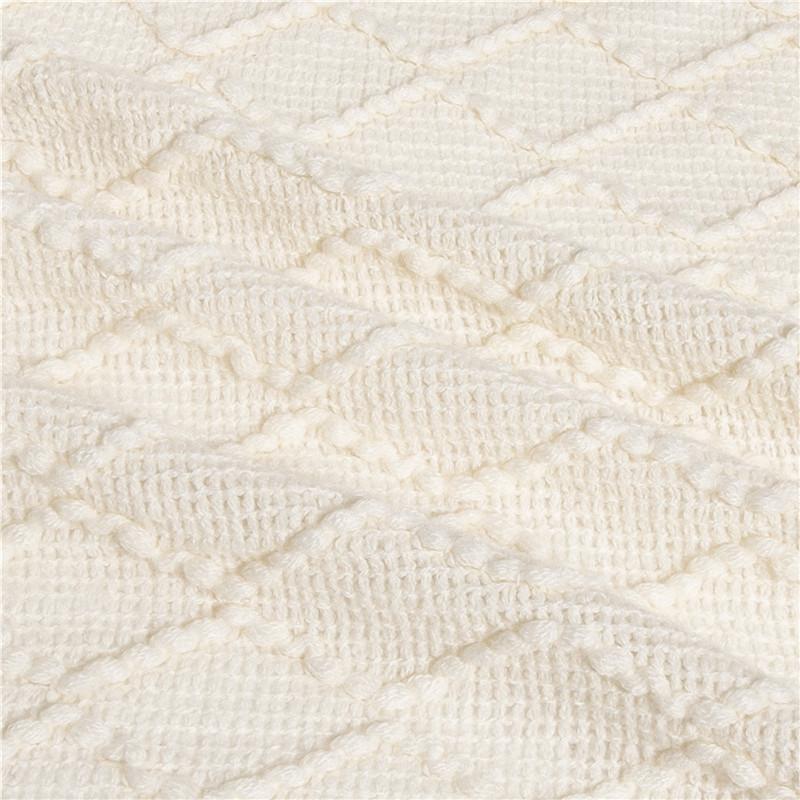 Πλεκτή καρό κουβέρτα 14 χρωμάτων με φούντα Super Soft Bohemia Throw κουβέρτα για κάλυμμα καναπέ κρεβατιού Διακοσμητικές κουβέρτες