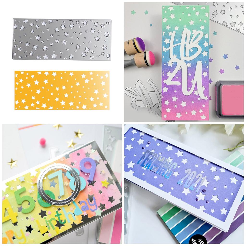 Stars Background Cutting Dies Metal Die Cuts Embossing Templates Molds Cuts Stencils for Scrapbooking Album Decoration