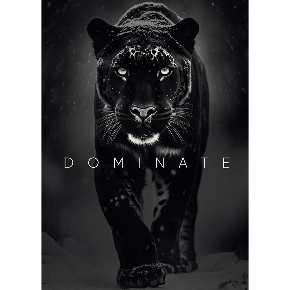 Animal Motivation Poster Panther Lion Motivational Canvas Posters Prints Canvas Painting Focus Conquer Fearless Mural Wall Decor