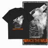 Coolmind MAE 100% Cotton Wolf Printed Exclusive Graphic Men T Shirt Big Size Streetwear Men Tshirt for Men T-shirt Tee Shirts