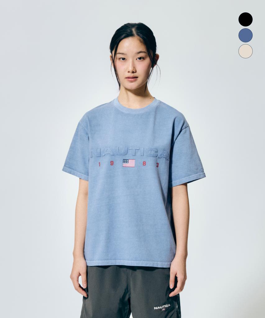 NAUTICA 83 Flag Pigment T-Shirt (3 Colors) Nts4796 (Type A)