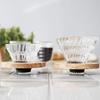 HARIO V60 Heat-Resistant Glass Coffee Dripper with Olive Wood Finish (02) for 1-4 Cups (VDGR-02-OV)