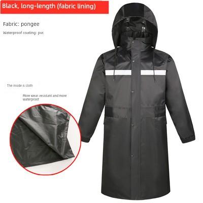 Rainproof Long Reflective Raincoat Adult Breathable Sanitation Property Security Duty Labor Protection Trench Coat Full Body Raincoat