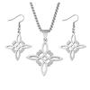 Stainless Steel Celtic Knot Jewelry Set Necklace Earrings Bracelet Witch Knot Pendant Witchcraft Jewelry