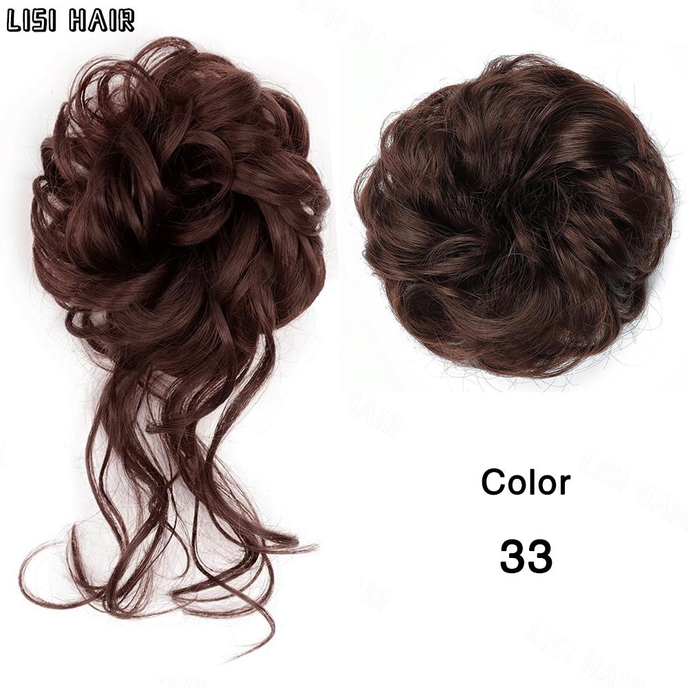 

LISI HAIR Синтетические 2 стиля Классические взлохмаченные прически Эластичные грязные булочки Резинки для волос Искусственный пучок для волос и пончик Конский хвост Аксессуары для пучков для волос для женщин 20cm