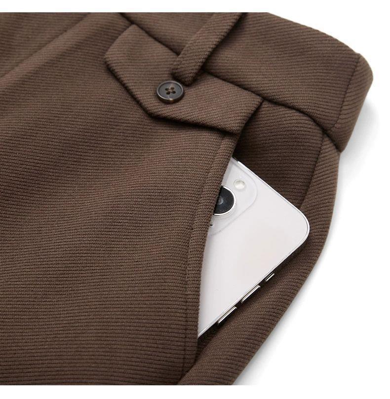 2025 Autumn/Winter High-Waisted Slimming Woolen Wide-Leg Cropped Pants