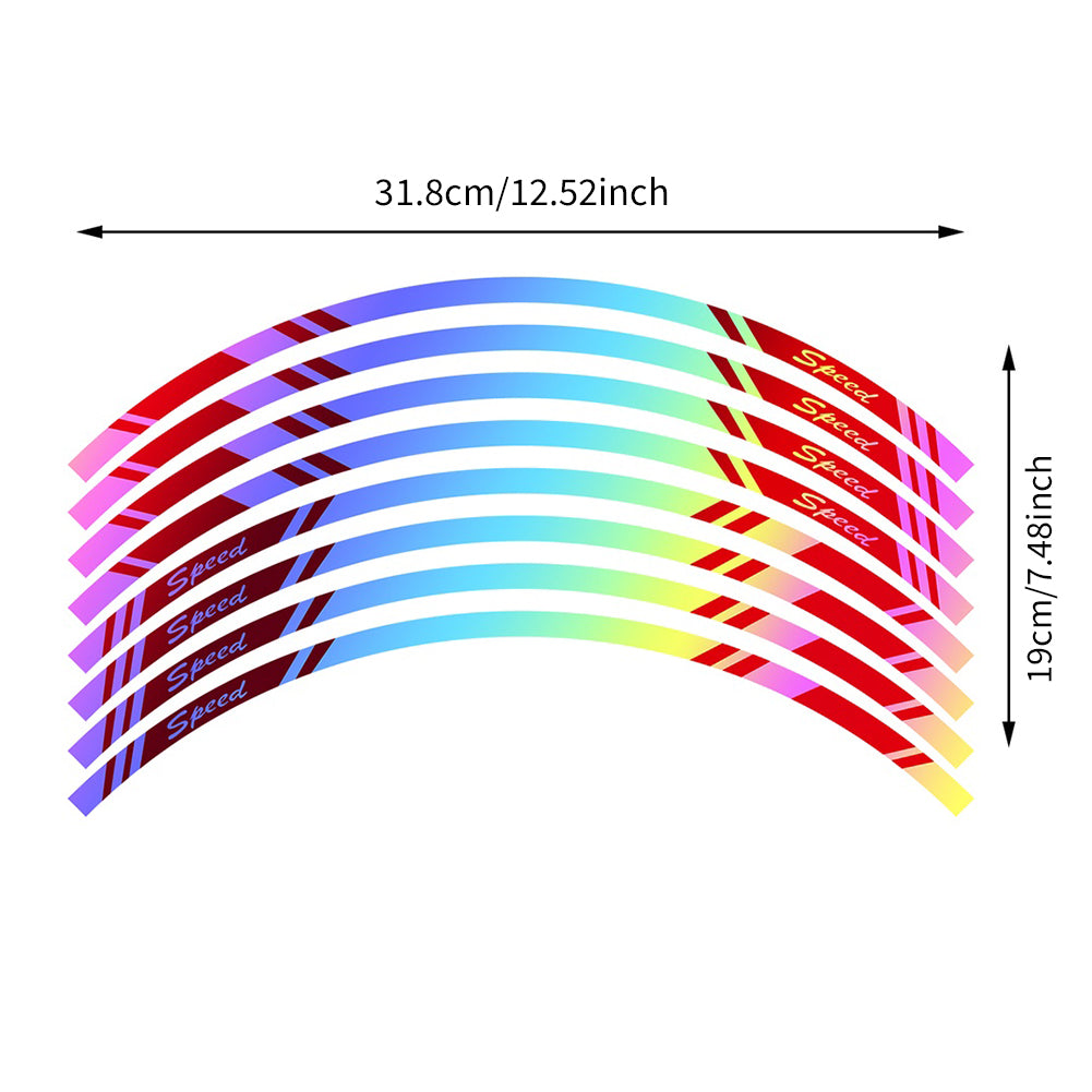 17" Auto Styling Streifen Regenbogen Felgenband Motocross Bike Motorrad Radaufkleber für Kawasaki Honda Yamaha Suzuki
