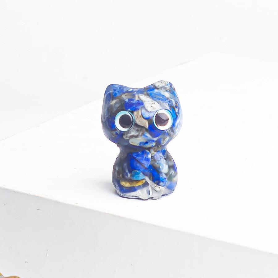 

Natural Crystal Cat Figurine Handmade Resin Cute Animal Decor For Gift And Home Accent Style A