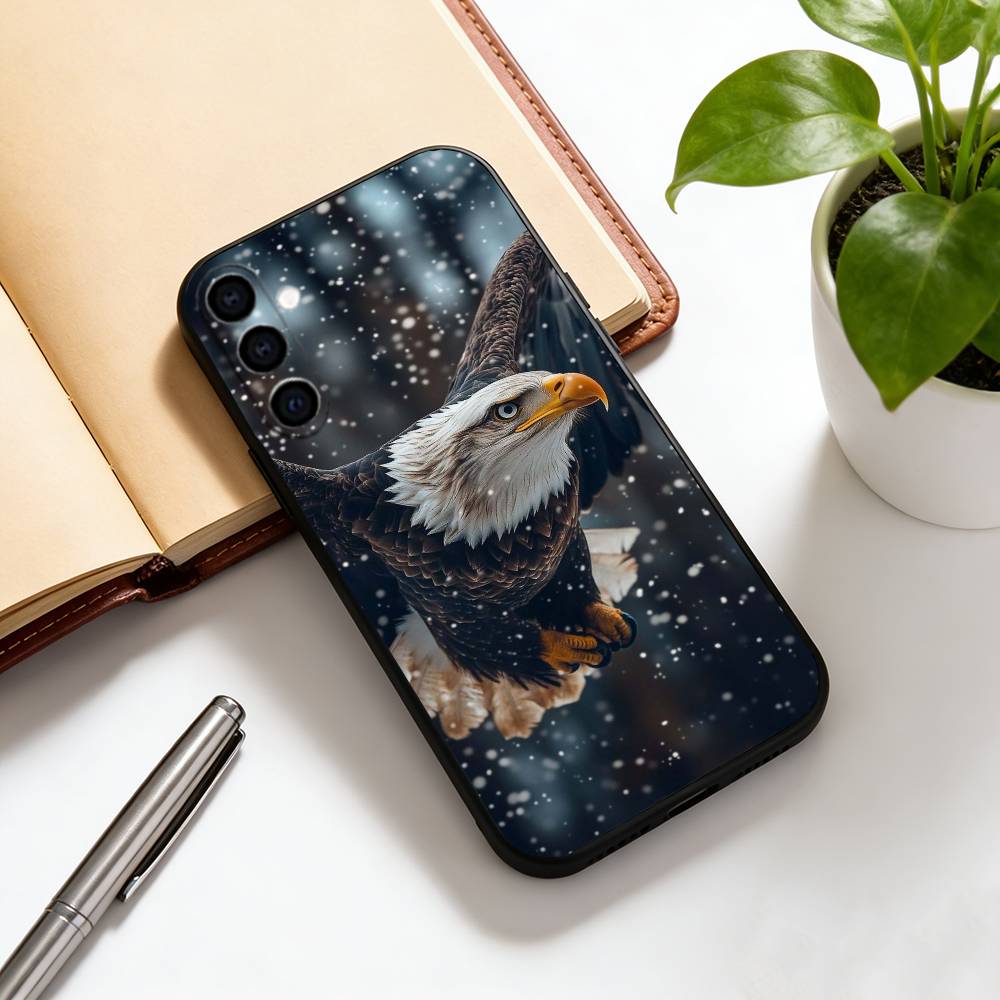 Eagle Phone Case For Samsung Galaxy A73,A72,A71,A70,A53,A52,A51,Others Soft Black Cover