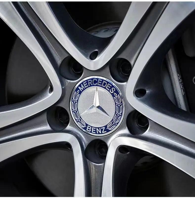 4Pcs Car Wheel Center Hub Caps Emblem Covers Decor Accessories For Mercedes Benz AMG GLE GLC W204 W205 W203 W211 W212 W213 W169 OD5