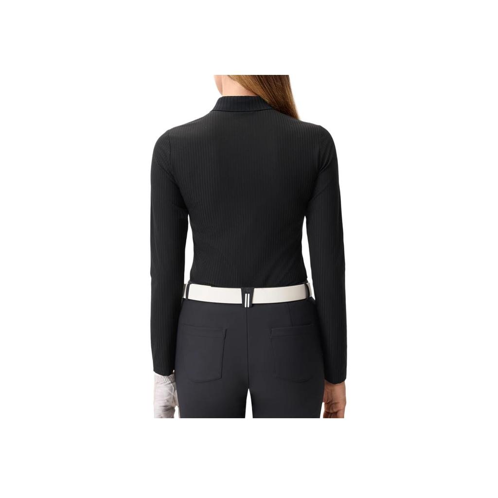 New FILA Golf Series SS25 Polo Shirt Women's Pitch Black A11W515205F-BK