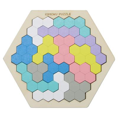Devica Training Puzzle Ikumoku Educational Puzzle, Hexagonal, 14 Pieces, Wooden, 113018