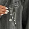 Elegant Metal Chain Tassels Brooch Badge With Layered Effect For Adding Flair To Coats Bags And Various Garments