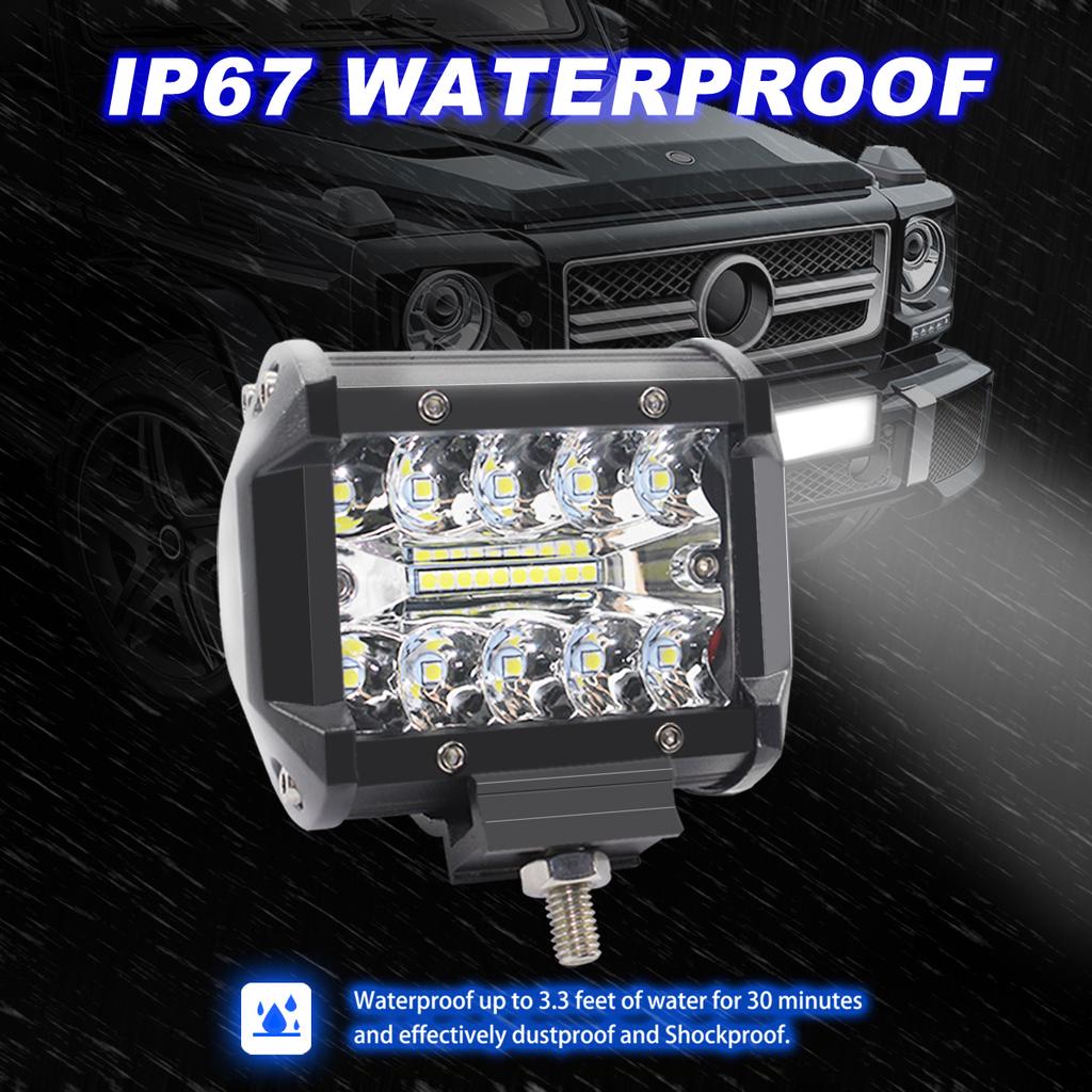 4 Inch 60W LED Spot Lights Combo IP67 Waterproof Off Road Work Driving Lights for Truck Boat ATV UTV Jeep Head Light