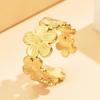 Fresh Fairy Daisy Open Ring, 18K Gold Plated Stainless Steel