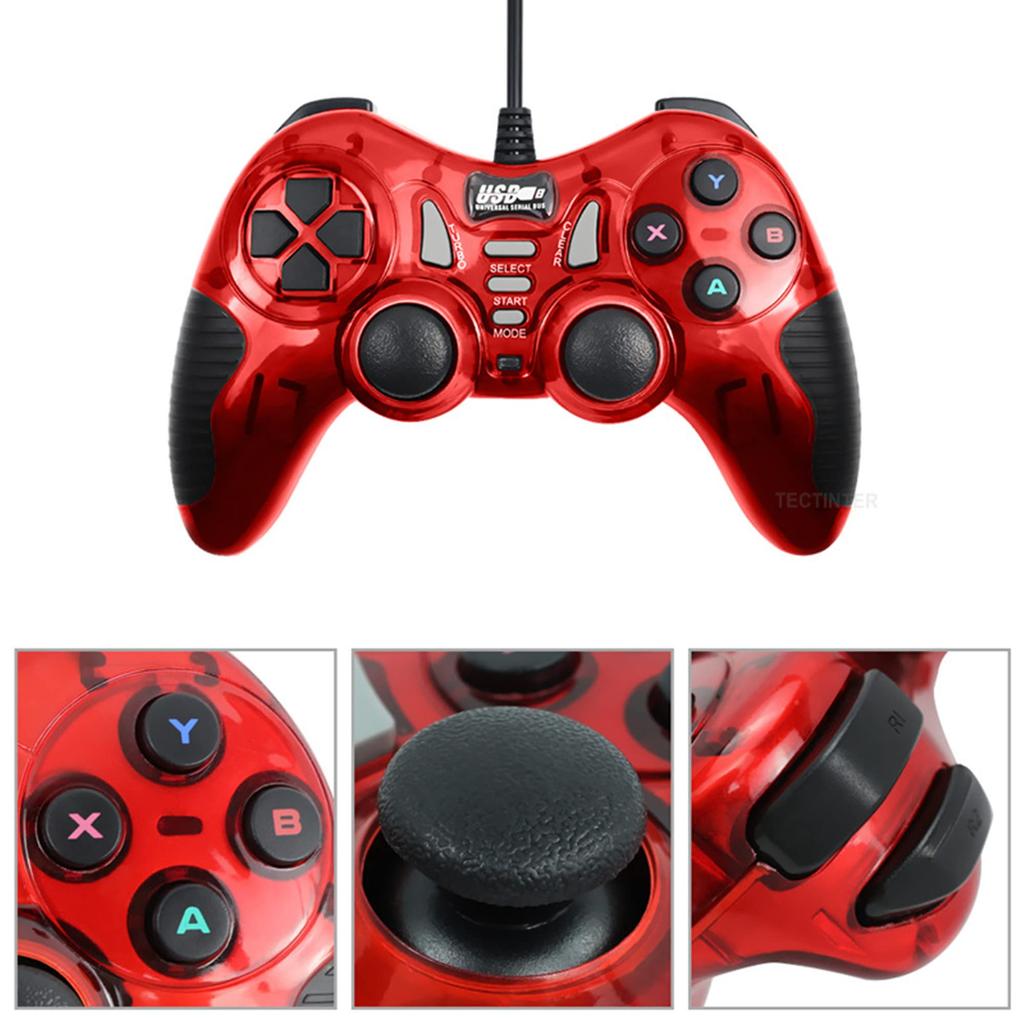 Game Controller USB Wired Double Player Handheld Gamepad for Computer PC Windows Joystick