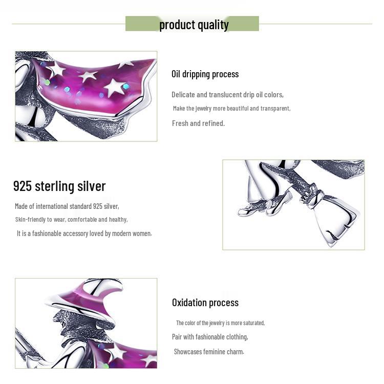 Yin Ziyun Halloween Magic DIY Bracelet Beads & Creative S925 Sterling Silver Necklace Pendant