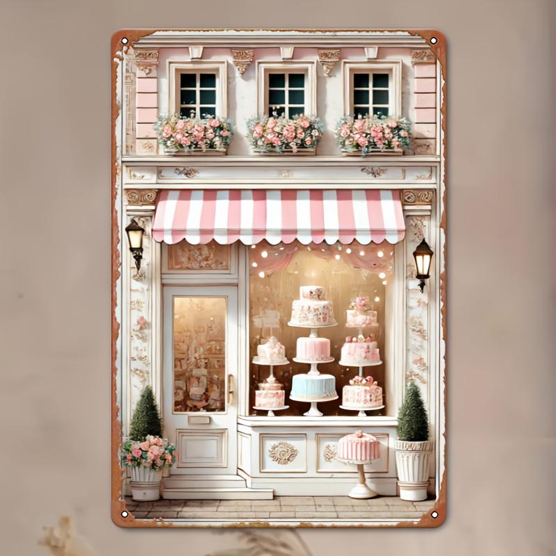 Vintage cake shop metal tin sign wall art for home, kitchen, garage, for man cave,Garden & Outdoor decor, perfect for room decor