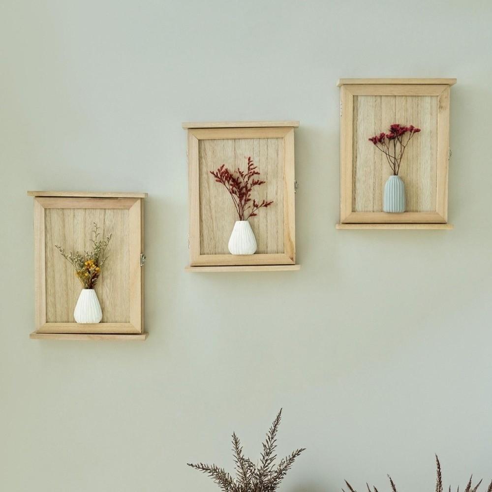 Rustic Wall-Mounted Key Storage Box Wooden Entryway Storage Box Wall Decor Cabinet Key Rack  Office
