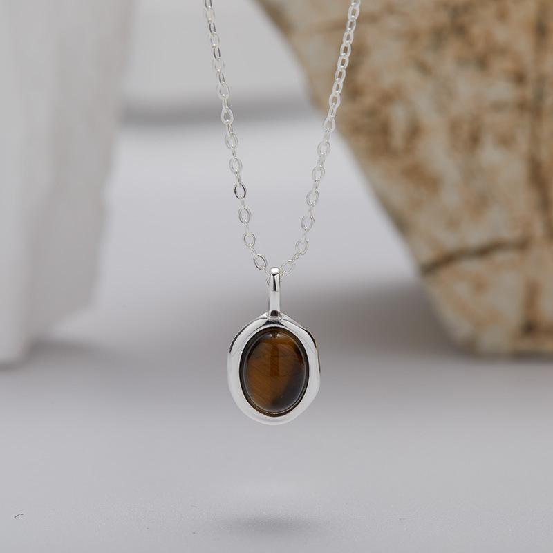 

Minimalist Fashion Colored Jewelry S925 Sterling Silver Inlaid With Natural Jasper Tiger Eye Kyanite White Shell Bracelet Earrings