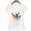 Watercolor The King Orca Print T Shirts Tattoo Art Killer Whale Design T Shirts Funny Summer
