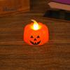 Reusable Holiday Scene Decorations 2Pcs Halloween Pumpkin Flameless Candles, Battery Operated LED Candle, Decorative Candles Atmosphere Lighting