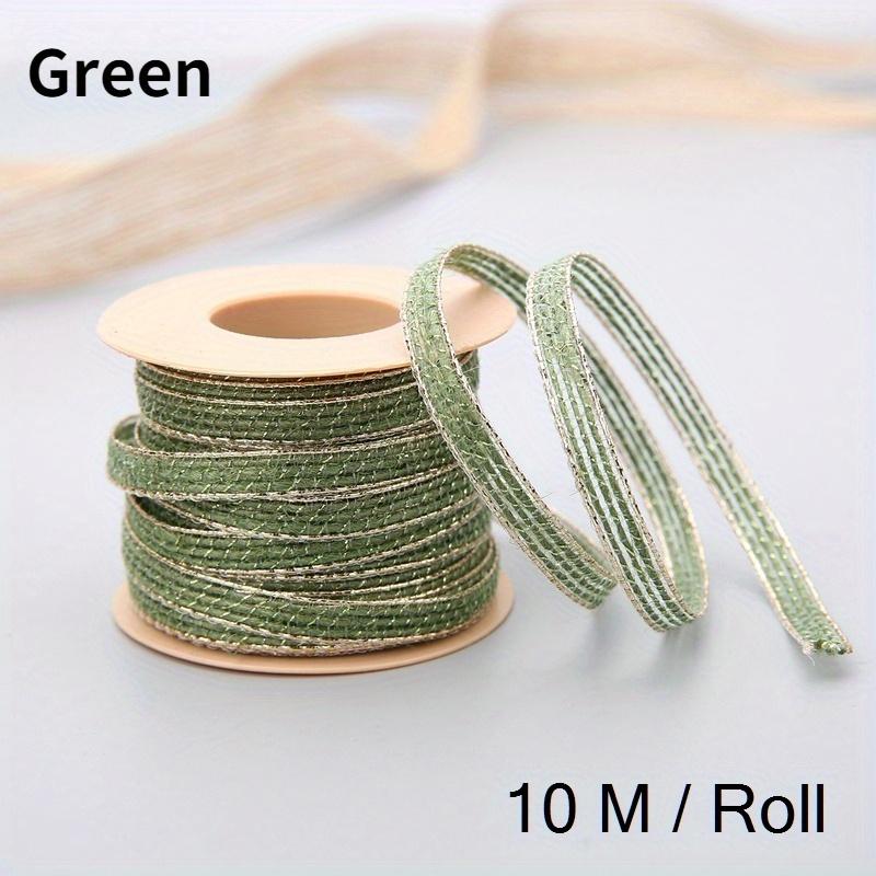 10M/Roll Vintage Jute Burlap Hessian Ribbon with Lace Rustic Wedding Party Decoration Christmas DIY Craft Gift Packing Webbing